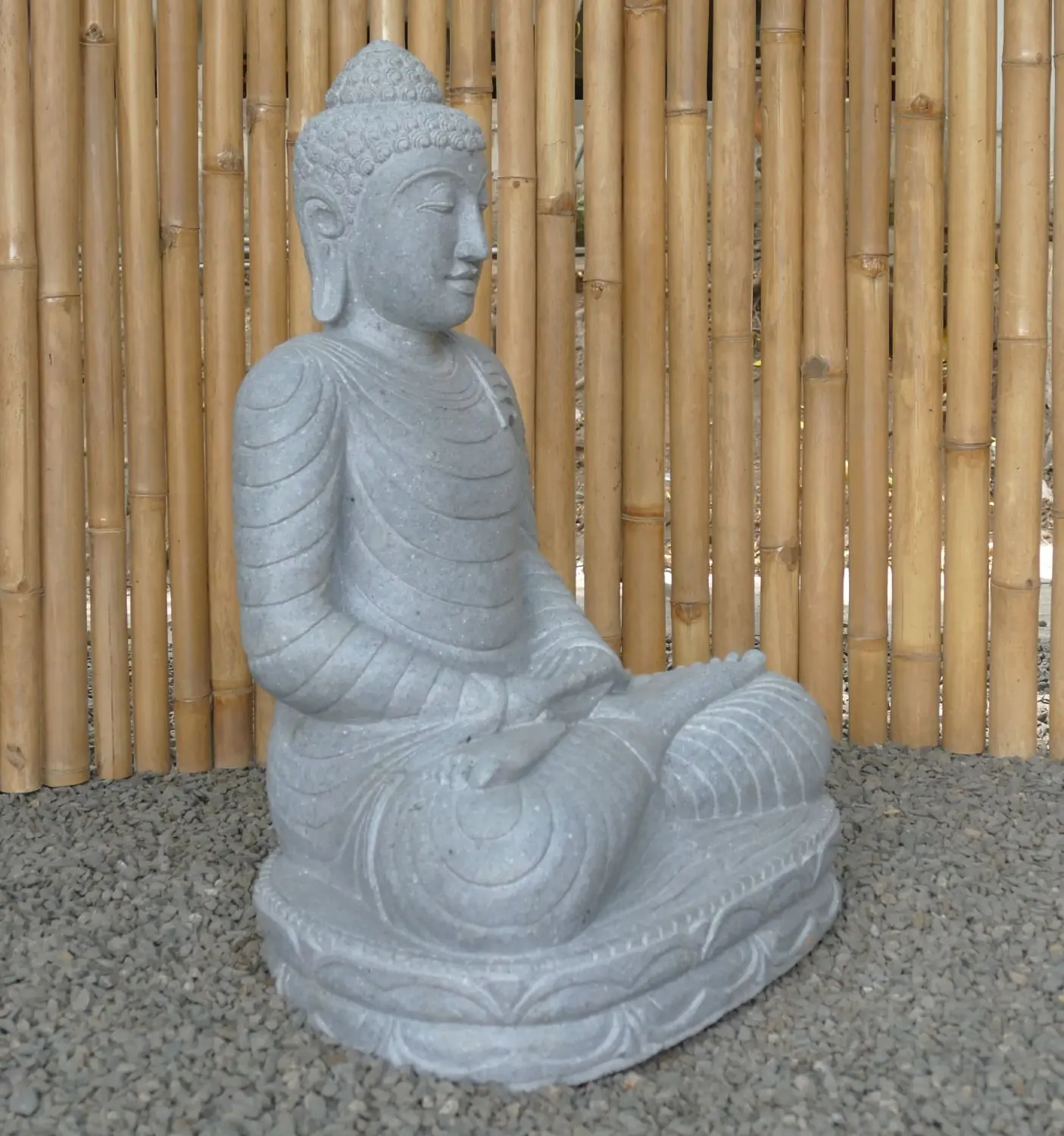  Product image 3 of the product “Seated Buddha made of Riverstone in Dhyana position - gesture of meditation, H. 80cm. ”